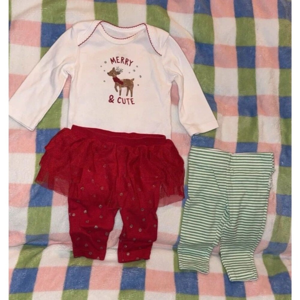 Baby Girl Christmas Festive Bundle Red Green